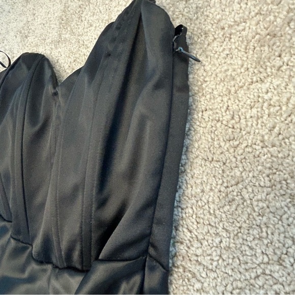 Zara black Satin Effect Corset bustier Dress Sz M Bloggers Fave NWOT - Picture 7 of 16